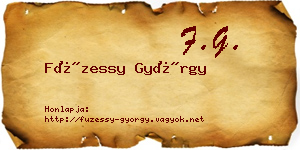 Füzessy György névjegykártya